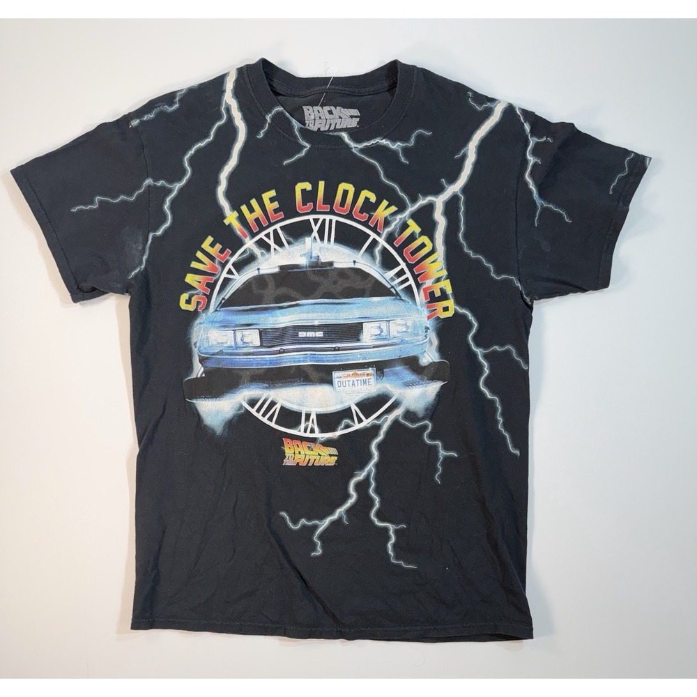 Back To The Future Lightning Graphic‎ T Shirt DeLorean Movie Tee